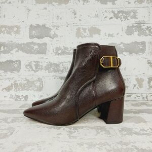 Cole Haan Brown Ankle Boots with Gold Buckle